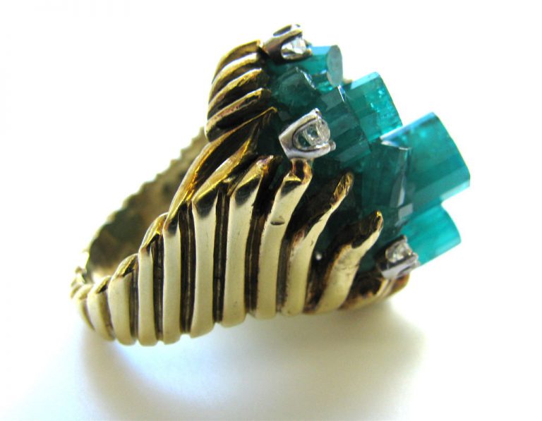 A Gold Emerald And Diamond Ring C1960 Kimberly Klosterman Jewelry