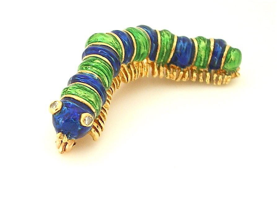 CARTIER 1960’S Gold Enamel and Diamond Whimsy Pin