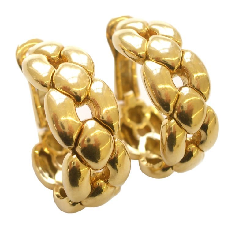 A Pair of Gold Earrings by Cartier