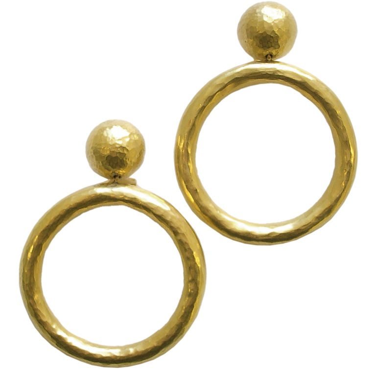 Gold Hoop Earrings by Paloma Picasso for Tiffany Italy,1989