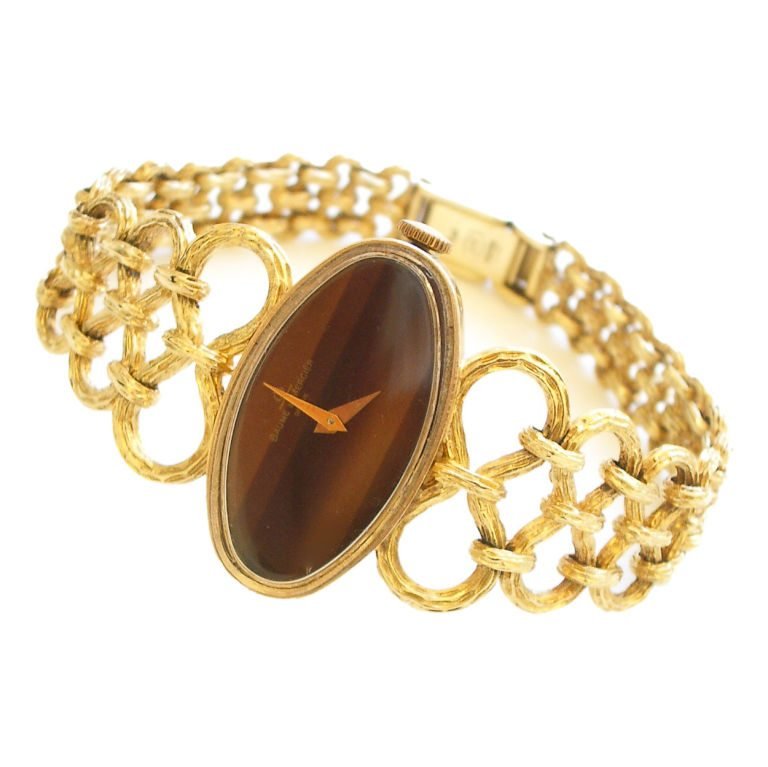 Gold and Tiger’s Eye Watch by Baume and Mercier c1960