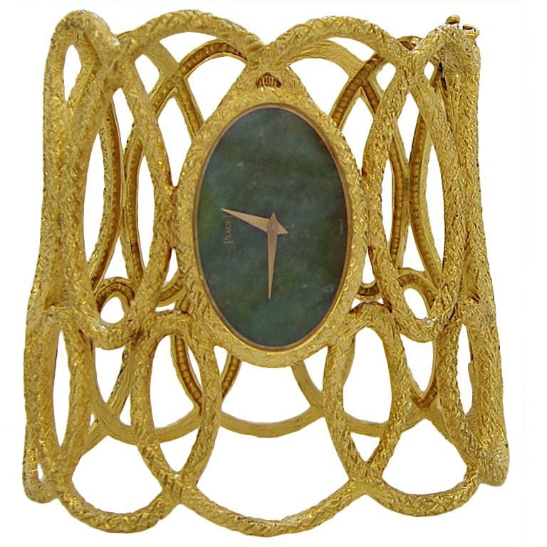 PIAGET 18k Gold and Nephrite Watch, circa 1970